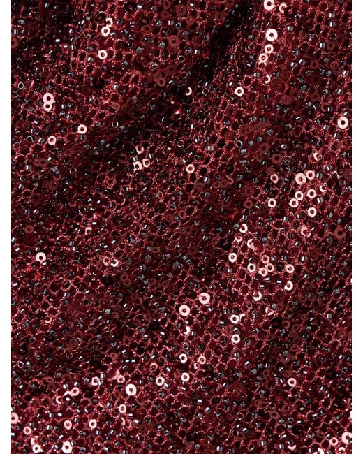 Jonathan Simkhai Purple Zaria Midikleid Aus Mesh Mit Raffungen Und Verzierungen
