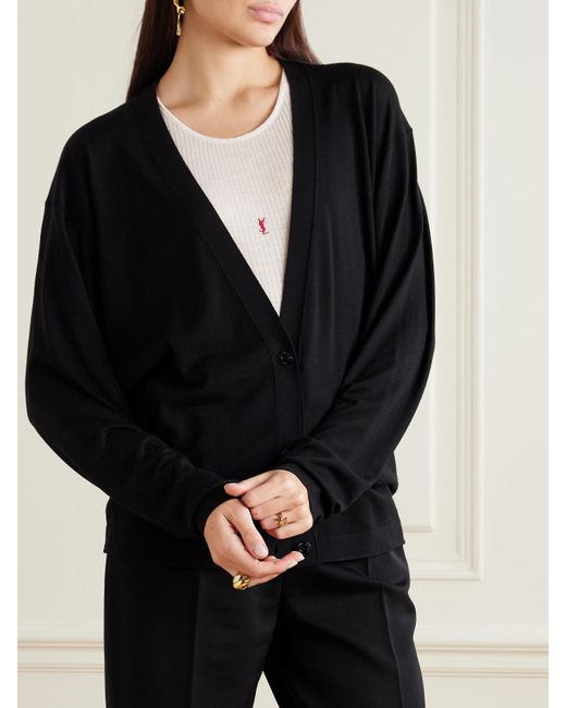 Saint Laurent Black Wool Cardigan