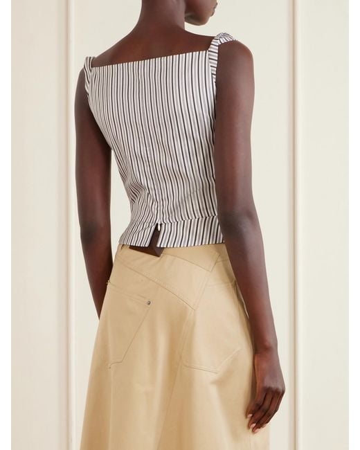 Vivienne Westwood White Sunday Asymmetric Striped Cotton-Poplin Blouse