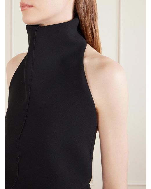 Khaite Black Roxanne Crepe Midi Dress