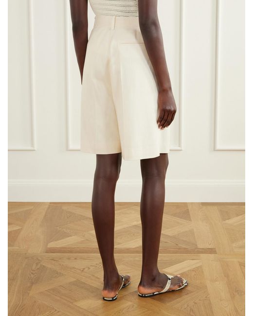 Anine Bing Natural Bryson Canvas Knee-Lenght Shorts