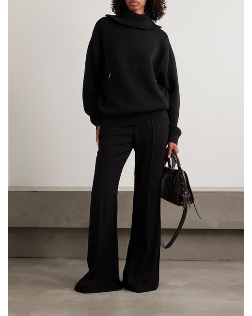 Balenciaga Black Cotton Half-Zip Sweater