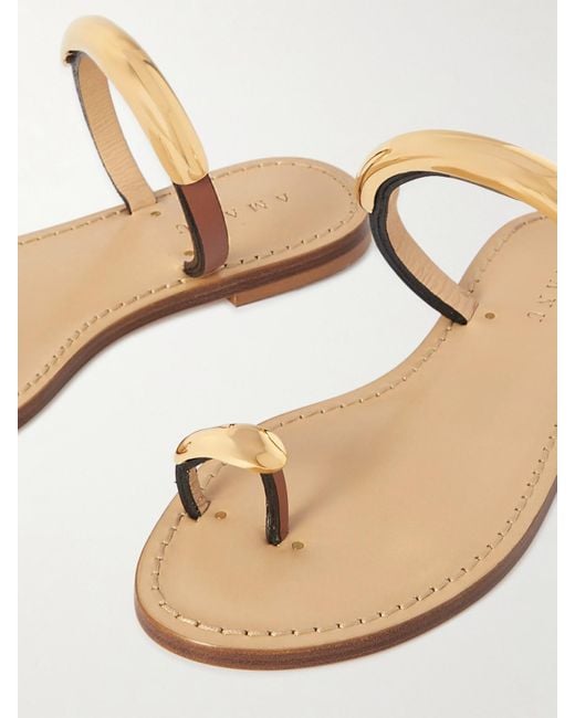 Amanu White Samburu Embellished Leather Sandals