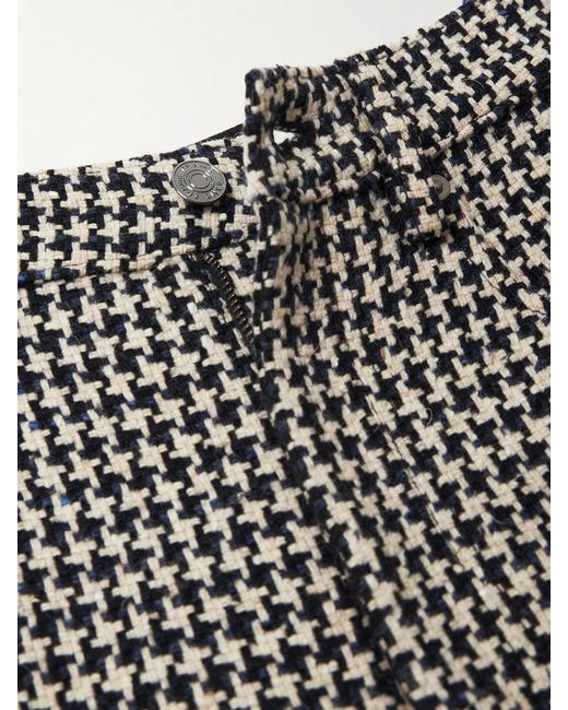 FRAME Gray The Tweed Barrel Houndstooth Tweed Wide-Leg Pants