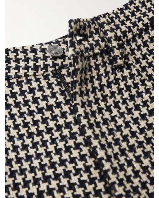 FRAME Gray The Tweed Barrel Houndstooth Tweed Wide-Leg Pants