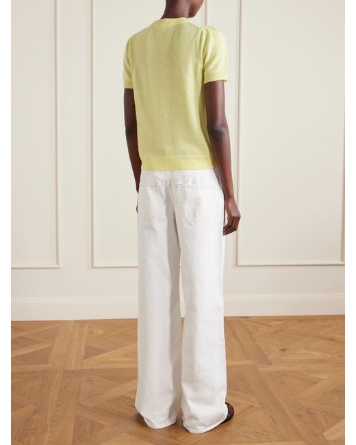 Allude Yellow Cashmere Cardigan