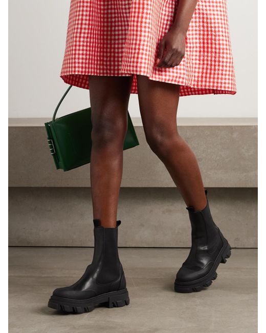 Bottines Chelsea En Cuir Ganni en coloris Black