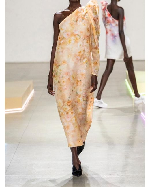 Zimmermann Natural Crush Asymmetrisches Midikleid Aus Einer Leinen-Seidenmischung Mit Blumenprint