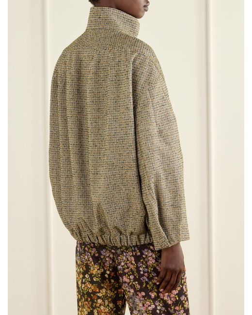 Dries Van Noten Brown Checked Bouclé Jacket