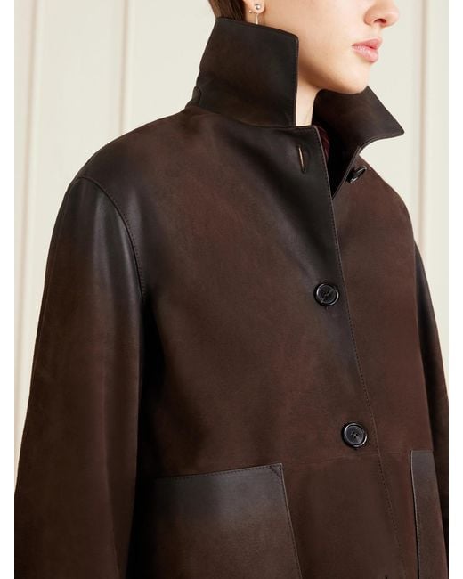Loewe Brown Distressed Suede Jacket