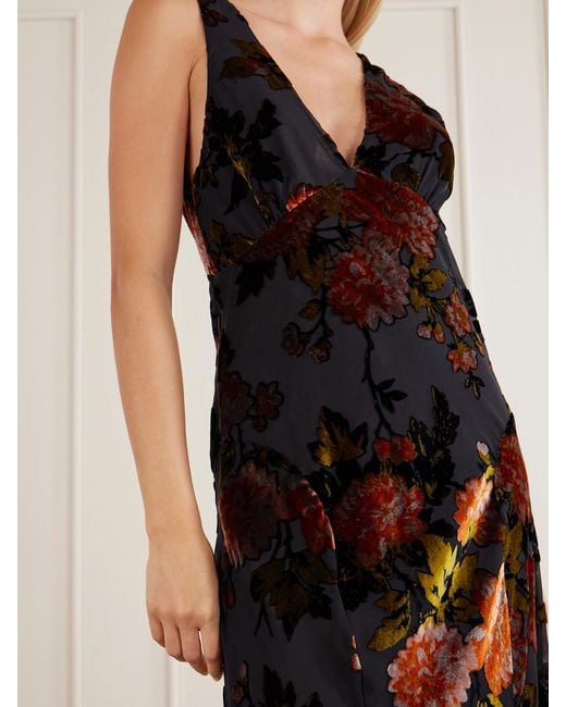 Anna Sui White Velvet Devoré Maxi Dress