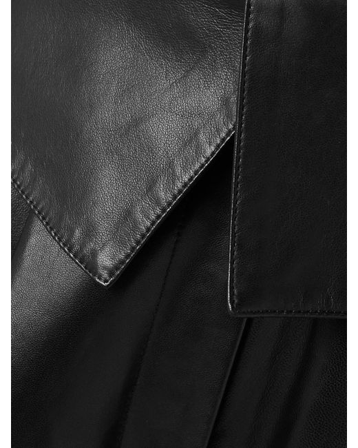 Salon 1884 Black Net Sustain Marca Layered Leather Shorts