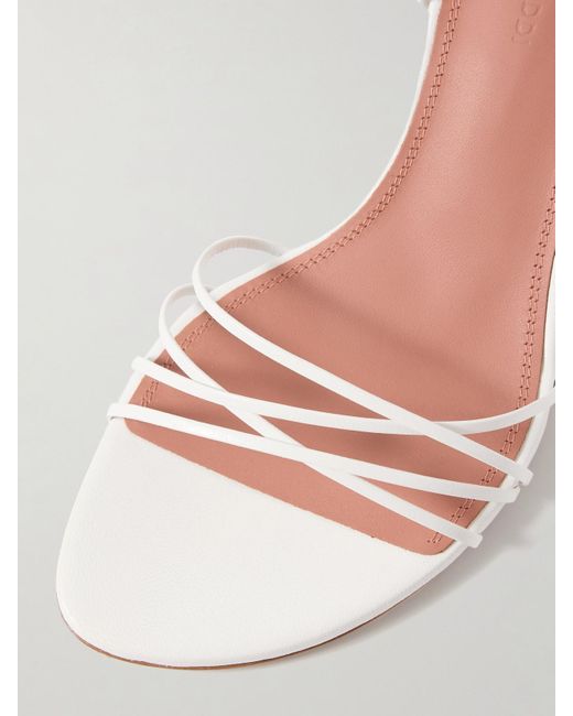 AMINA MUADDI White Lori Lace Up Leather Sandals