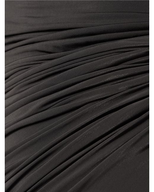 Alex Perry White One-Shoulder Draped Stretch-Jersey Gown
