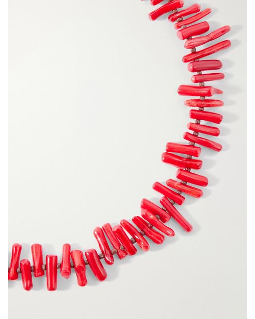 Roxanne Assoulin Red The Coral Branch Beaded Necklace