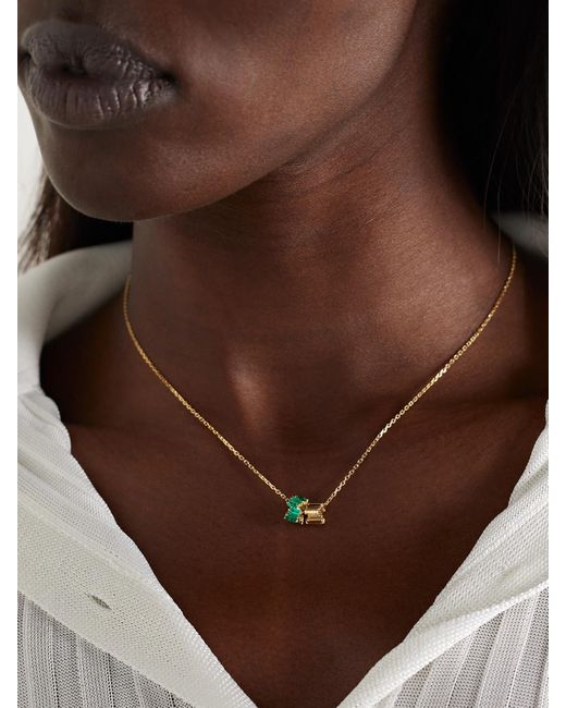 Suzanne Kalan Natural 18-Karat Emerald Necklace