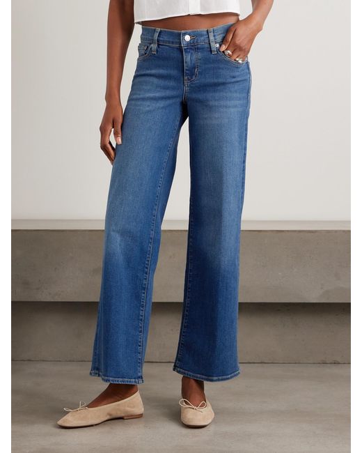 FRAME Blue Le Slim Palazzo Low-Rise Wide-Leg Jeans