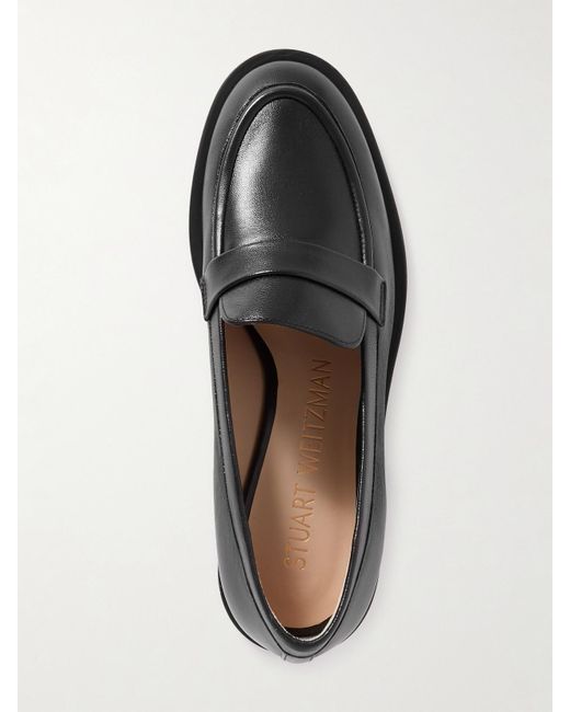 Stuart Weitzman Black Palmer Sleek Loafers Aus Leder