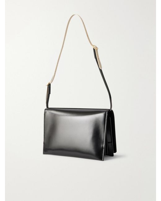 Jil Sander White File Small Leather Shoulder Bag