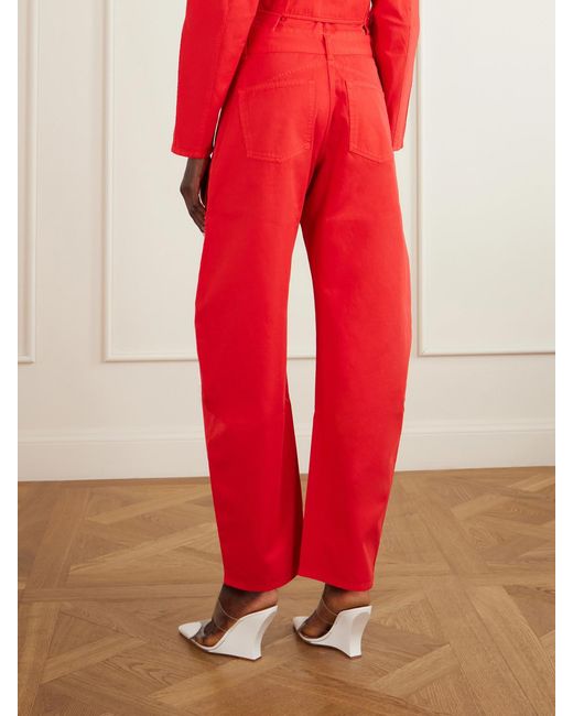Alaïa Red Mid-Rise Wide-Leg Jeans