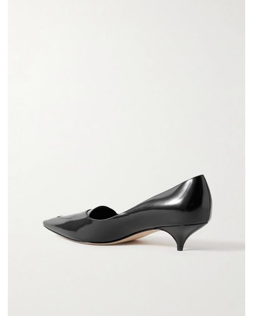 The Row Black Viv Glossed-Leather Pumps
