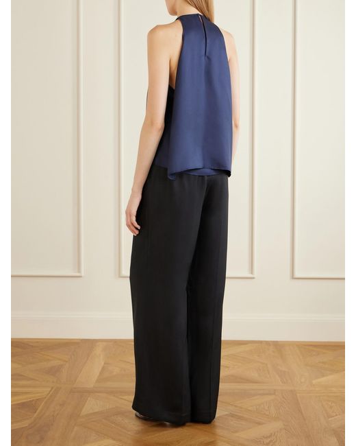 Loulou de Saison Blue Cape Silk-Twill Blouse