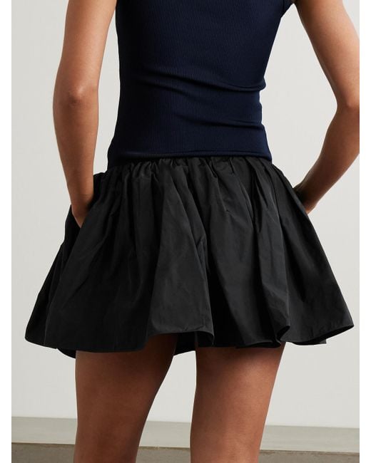 J.W. Anderson Black Gathered Crepe Mini Skirt