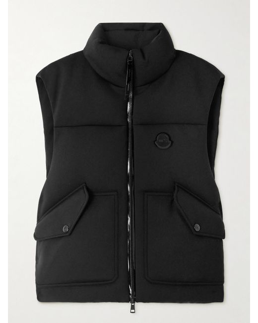 Moncler Genius Black Edward Enninful Appliquéd Quilted Scuba Down Vest
