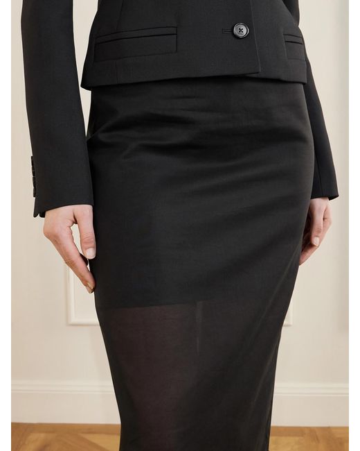 Maria McManus Black Organic Cotton-Organza Midi Skirt