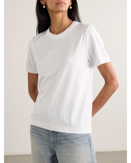 CDLP White Tencel Lyocell And Cotton-Blend T-Shirt