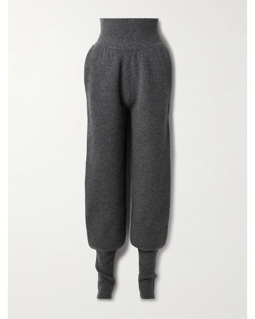 Altuzarra Gray Colvig Ribbed Merino Wool Tapered Pants