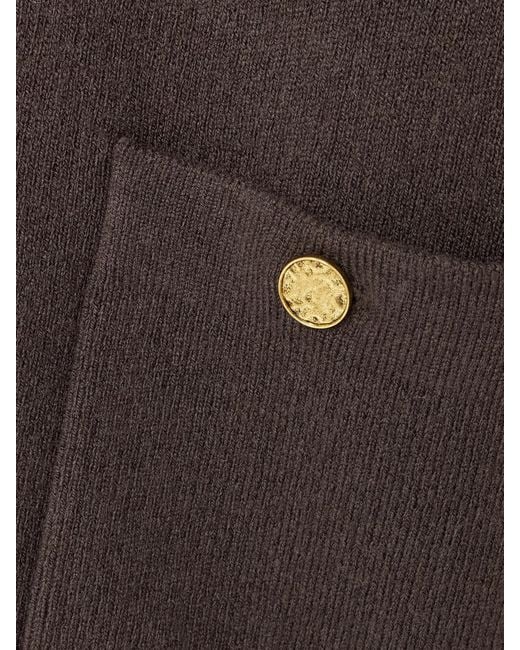 Totême  Brown Ribbed Cashmere And Wool-Blend Cardigan