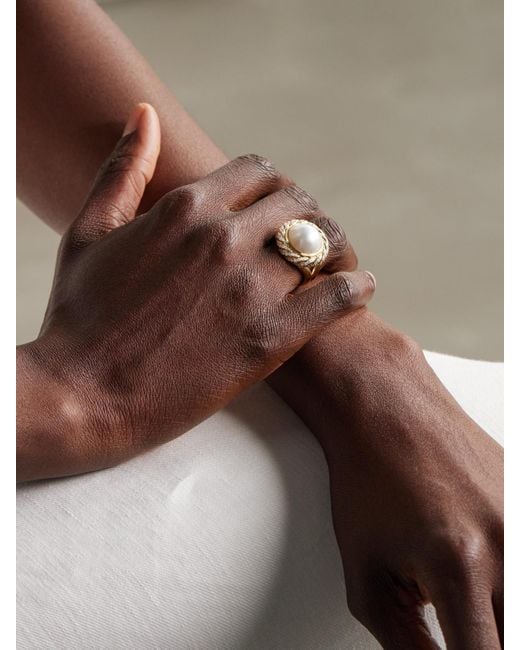 Bague En Or 18 Carats (750/1000) Diamants Et Perle David Yurman en coloris Natural