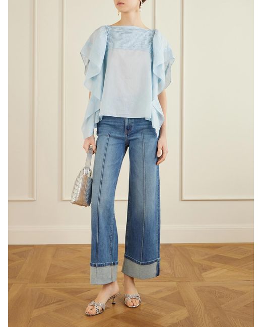 Ulla Johnson Blue Genevieve Wide-Leg Jeans