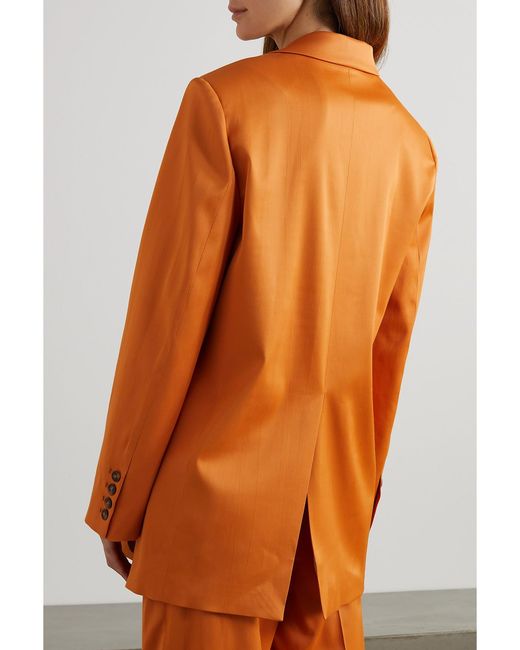 Loulou de Saison Orange Sund Oversized Satin Blazer