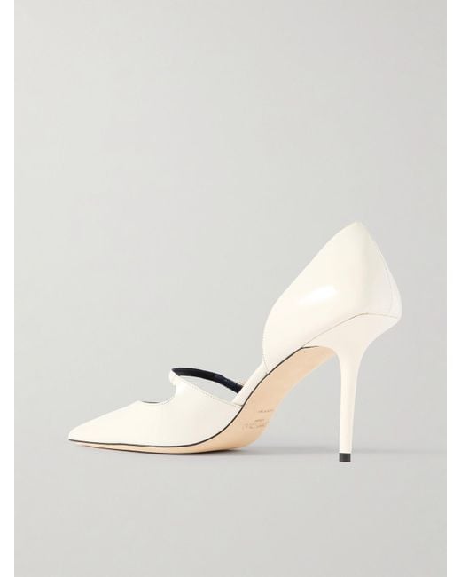 Jimmy Choo Metallic Carolyn 90 Embellished Leather Point-Toe Pumps