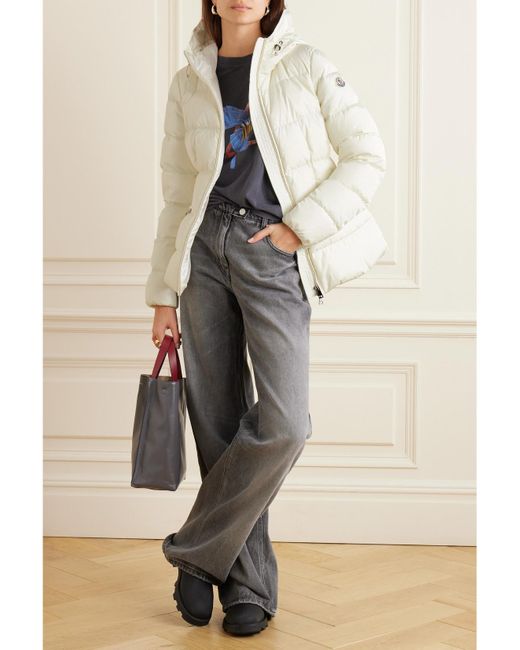 Moncler Natural Avoce Hooded Quilted Shell Down Jacket