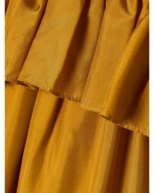 Zimmermann Yellow Rhiannon Ruffled Silk Maxi Dress