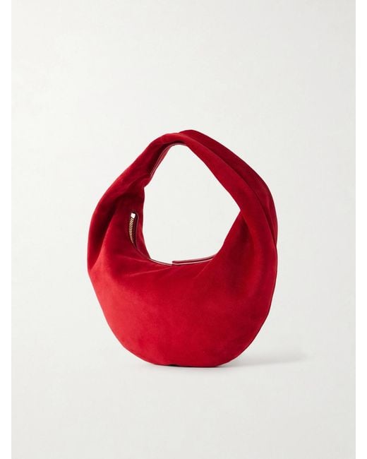 Khaite Red Olivia Mini Suede Shoulder Bag