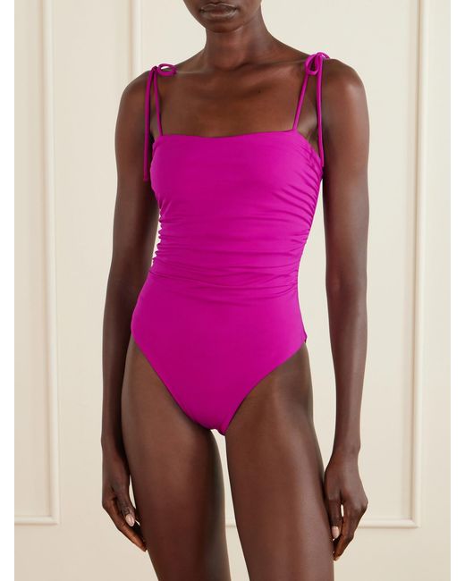 SARA CRISTINA Pink Sand Ruched Swimsuit