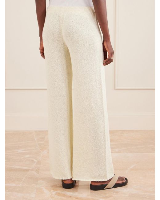 Suzie Kondi White Calla Cotton-Bouclé Flared Pants