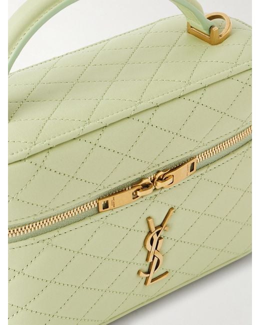 Saint Laurent Green Gaby Vanity Mini Quilted Leather Shoulder Bag