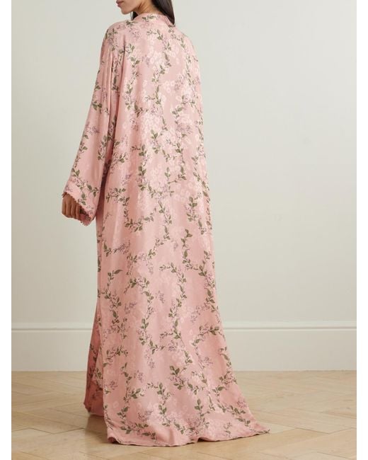 Agua Bendita Pink Amanda Wisteria Floral-Print Jacquard Coverup