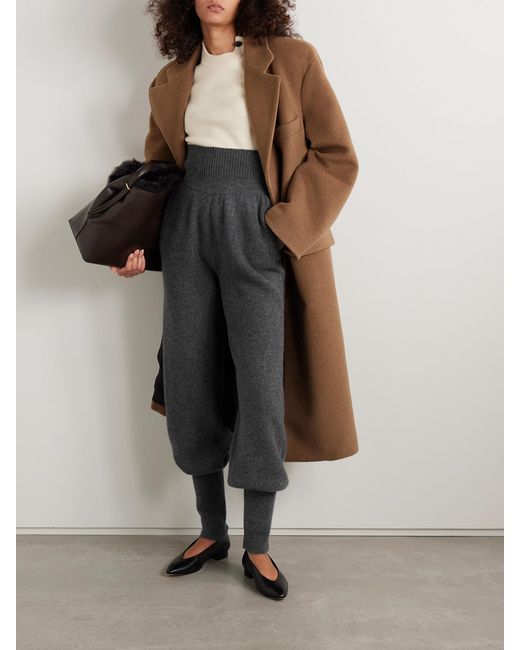 Altuzarra Gray Colvig Ribbed Merino Wool Tapered Pants