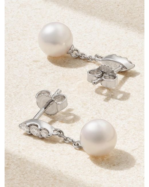 Mikimoto Natural Morning Dew 18-Karat, Pearl And Diamond Earrings