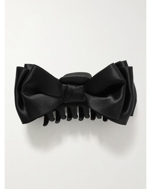 Jennifer Behr Black Agatha Satin Hair Clip