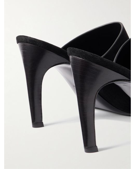 Totême  Black Mules Aus Veloursleder
