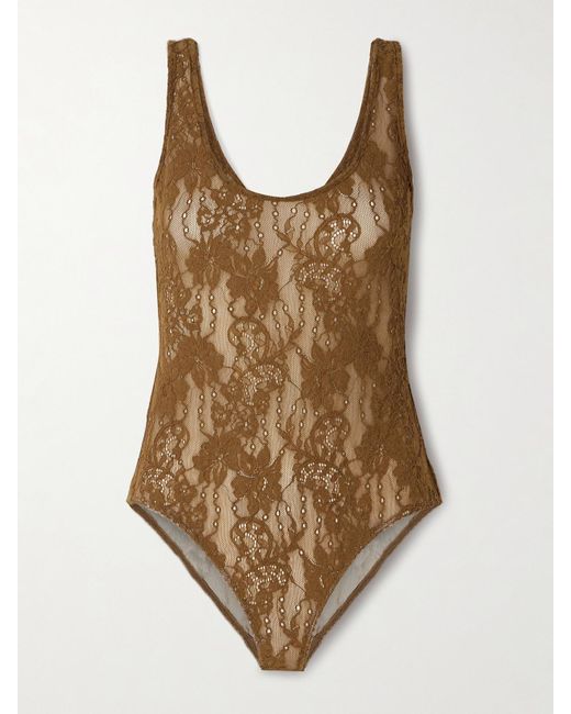 Zimmermann Natural Stretch-Corded Lace Bodysuit