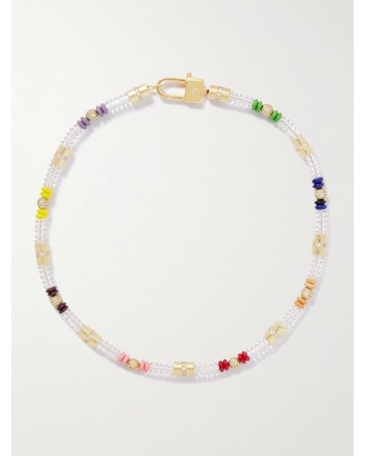 Joolz by Martha Calvo Natural Translucence-Plated, Enamel And Crystal Necklace