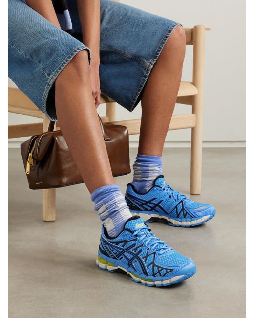 Asics Blue Gel-Kayano 20 Rubber-Trimmed Mesh Sneakers
